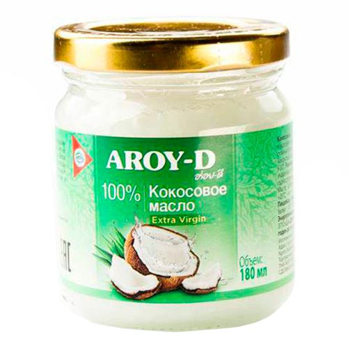 Кокосовое масло Aroy-D Extra Virgin нерафинированное 180 мл
