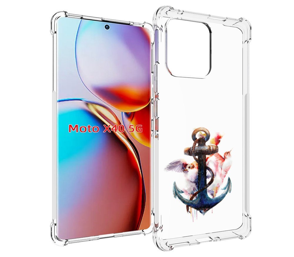 

Чехол MyPads якорь с птицами для Motorola Moto X40, Прозрачный, Tocco
