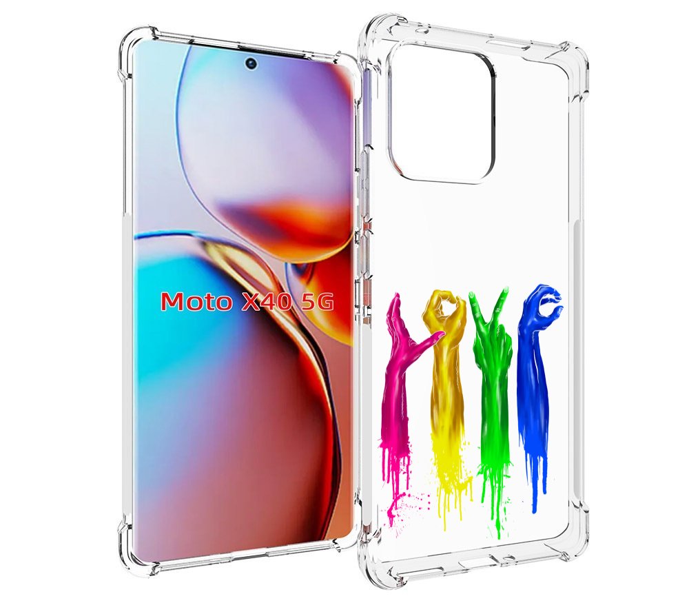 

Чехол MyPads яркие руки love для Motorola Moto X40, Прозрачный, Tocco