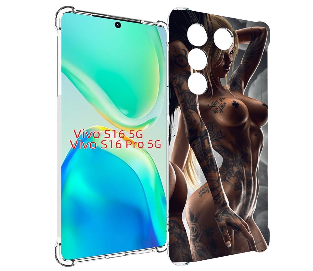 Чехол MyPads девушки-инь-и-янь-в-татуировках для Vivo S16 5G/S16 Pro 5G/V27/V27 Pro
