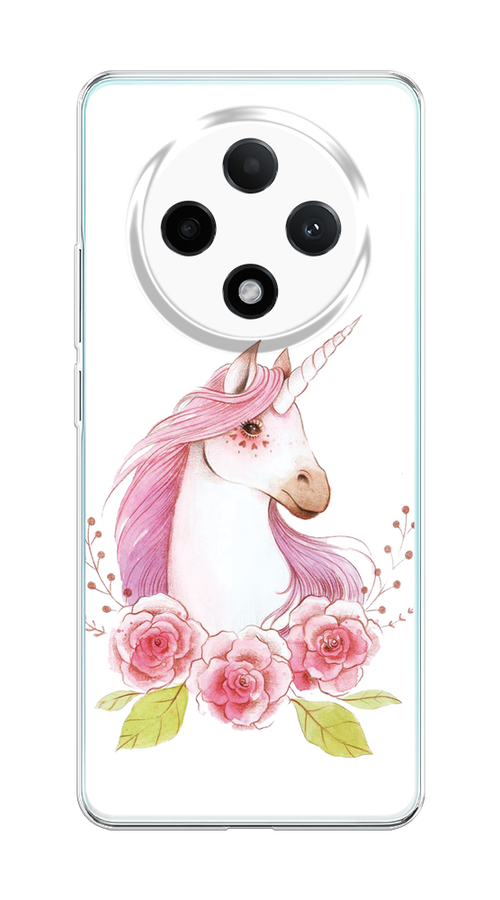 

Чехол на Oppo A3 Pro 5G "Единорог цветы", Белый;розовый;серый, 2517950-1