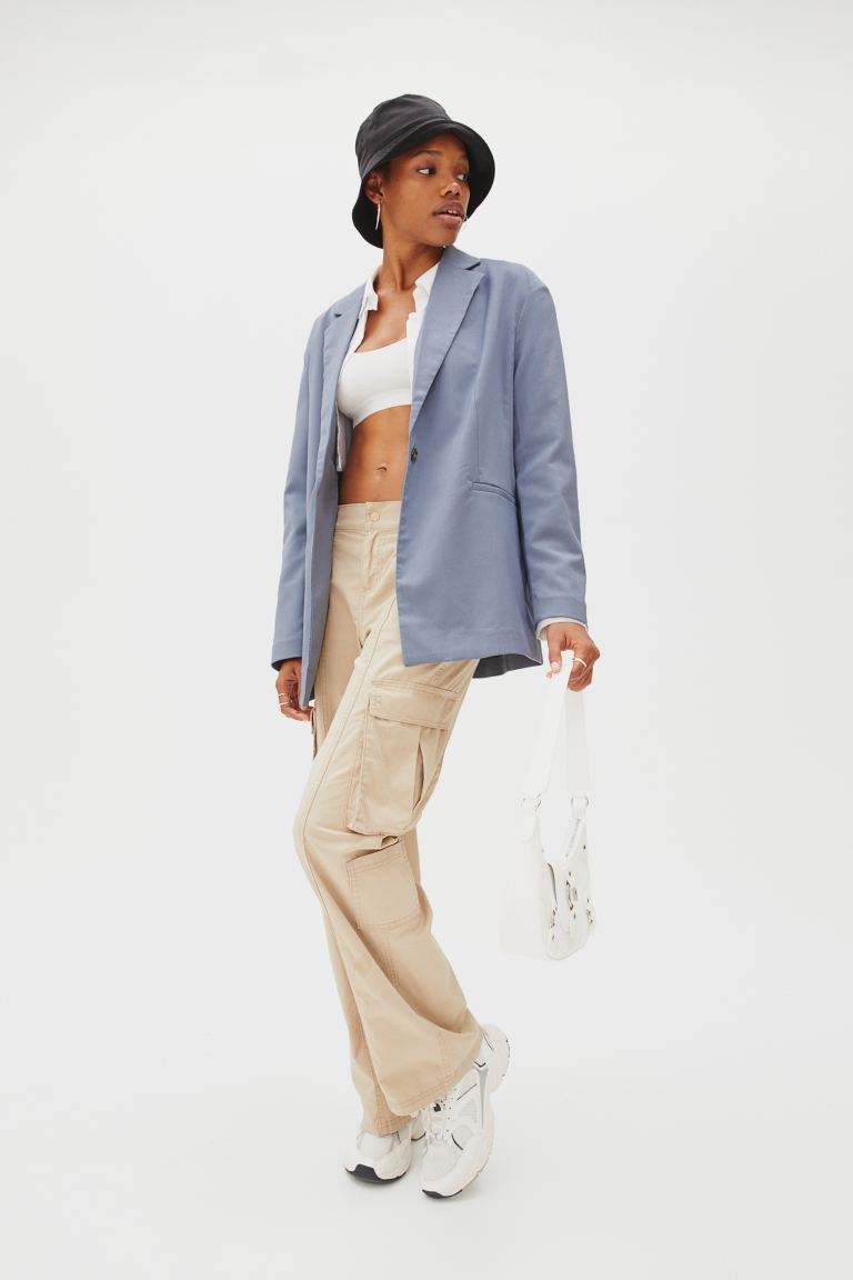

Блейзер женский H&M 1108765001 синий L (доставка из-за рубежа), 1108765001