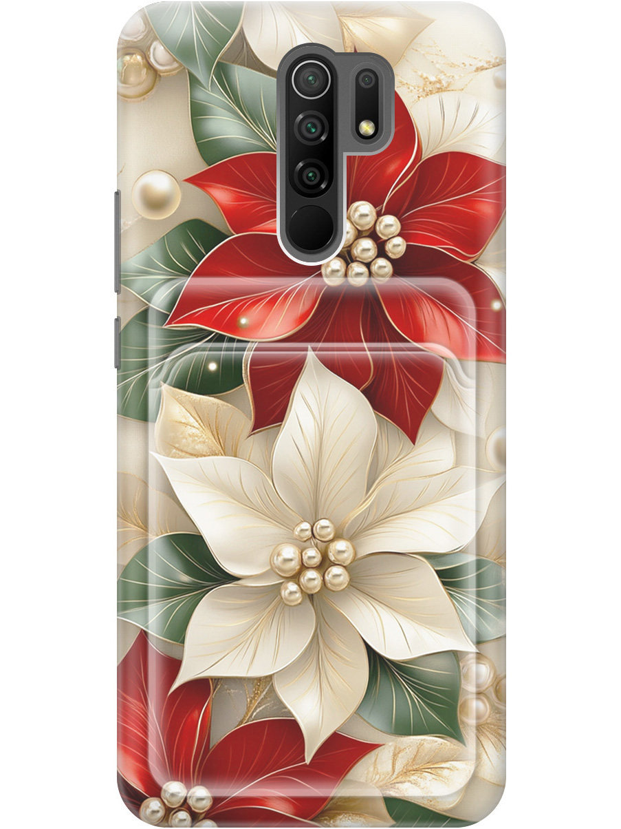 

Силиконовый чехол на Xiaomi Redmi 9 с принтом "Цветы и бусы" с карманом для карты, Бежевый;красный;прозрачный, 723276721