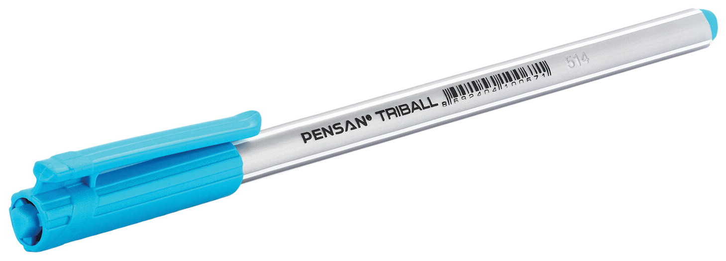 Ручка шариковая Pensan Triball 143428, бирюзовая, 1 мм, 1 шт.