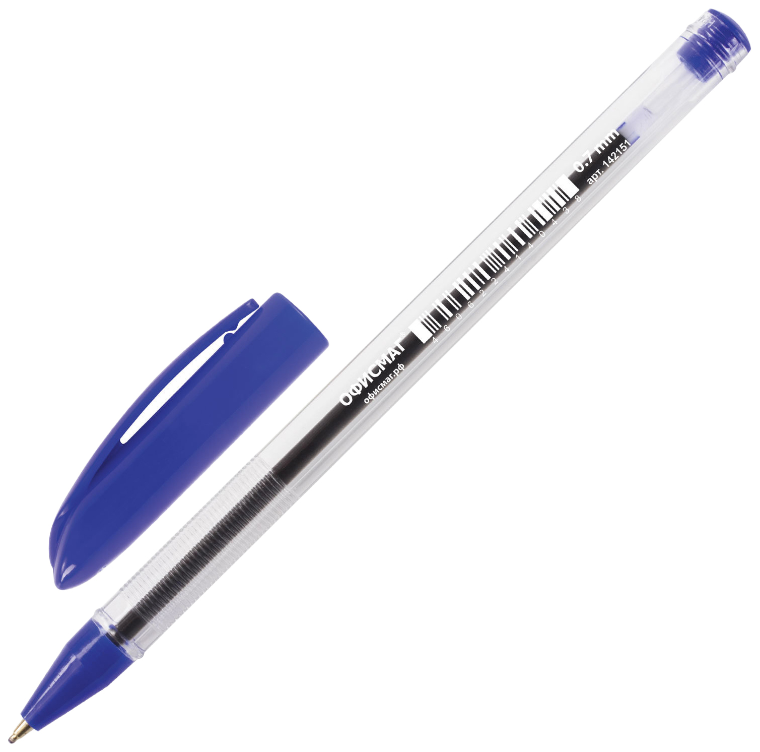 Ручка шариковая Офисмаг 142151, синяя, 0,7 мм, 1 шт.