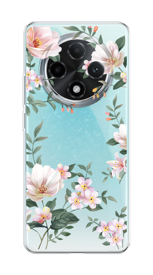 

Чехол на Oppo A3 Pro 5G "Beautiful white flowers", Бежевый;зеленый, 2517950-1