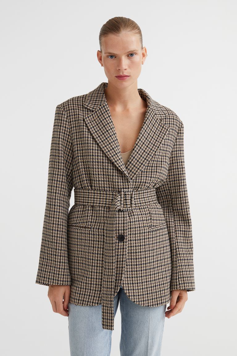

Блейзер женский H&M 1108949001 бежевый L (доставка из-за рубежа), 1108949001