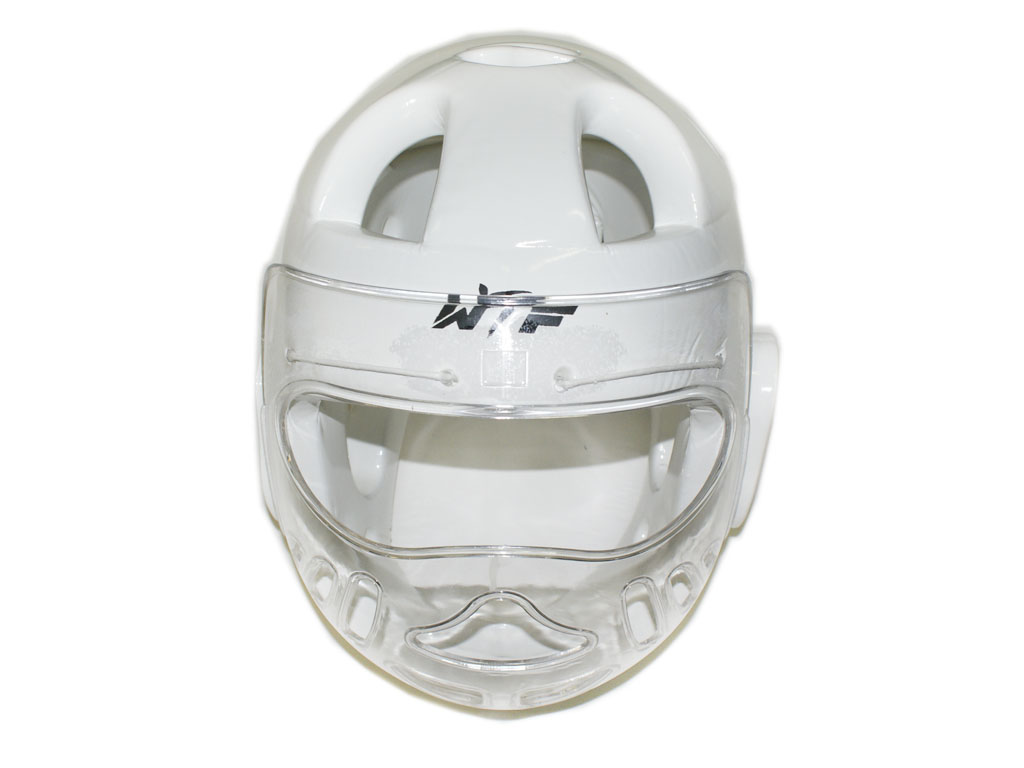 фото Шлем для тхеквондо с маской. цвет: белый. размер l. ztt-001l-б sprinter