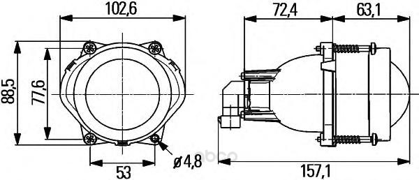 

Модуль Ближнего Света (De, Hb3 60W) D60Мм Hella Pagid/Behr 1Bl998570001