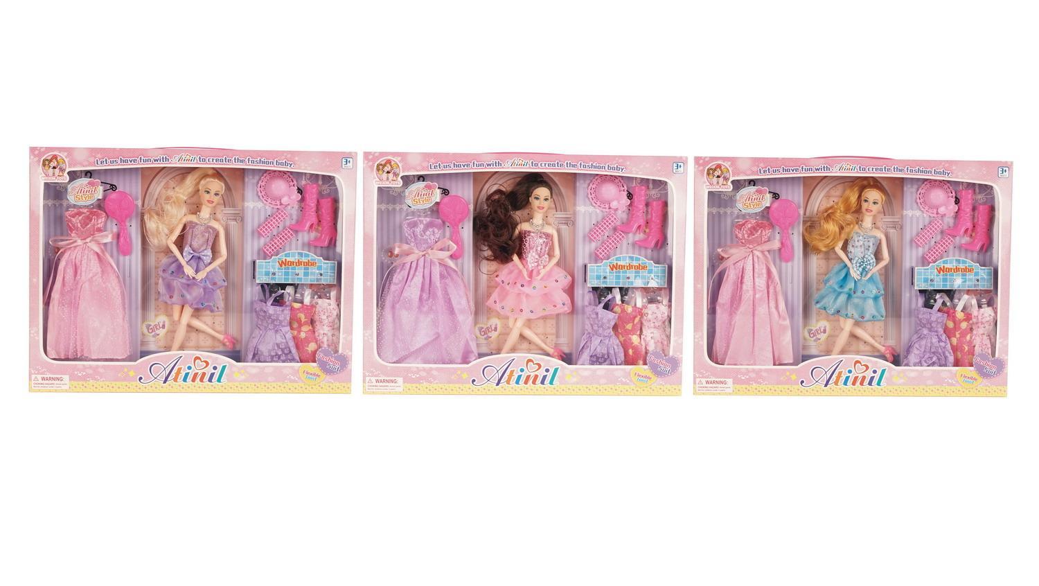 фото Кукла junfa atinil в коротком платье с 4 доп. комплектами одежды 28см wj-21515 junfa toys