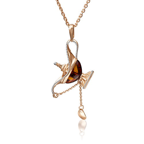 

Подвеска из красного золота с янтарем PLATINA jewelry 03-2827-01-271-1110-58, 03-2827-01-271-1110-58