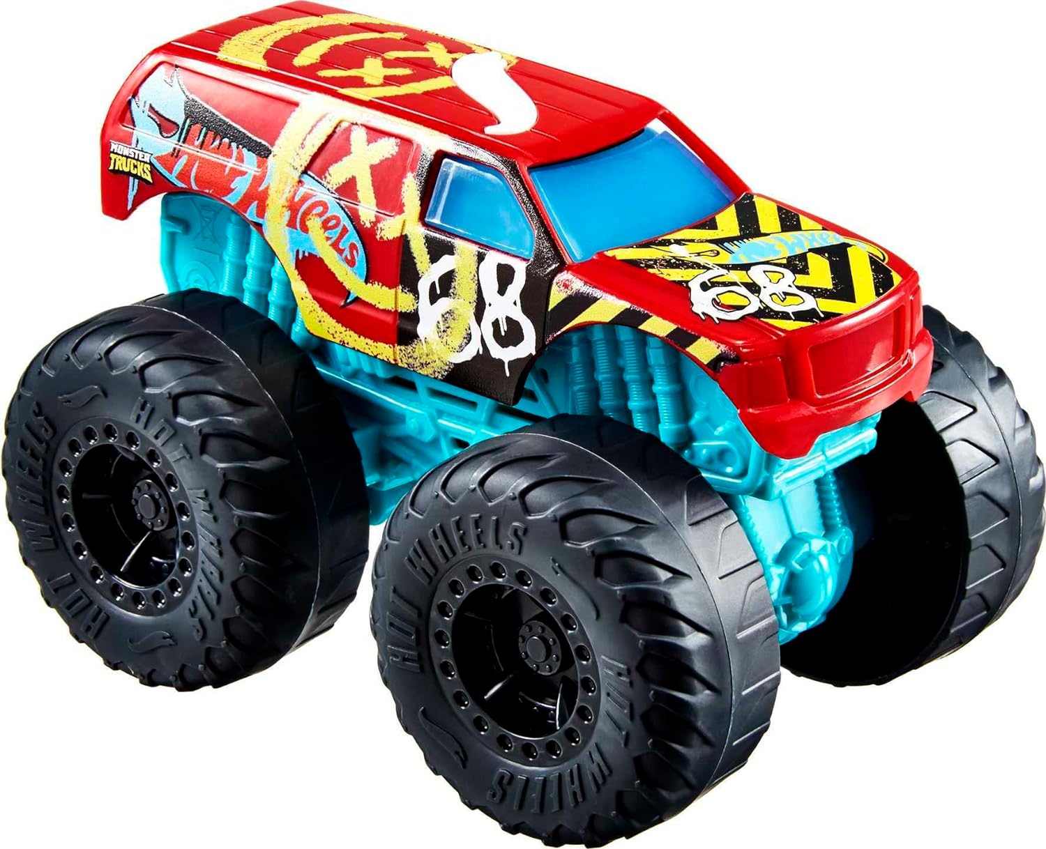 

Машинка Hot Wheels Monster Trucks Ревущие вредители Demo Derby со звуком и светом, HDX66, Разноцветный