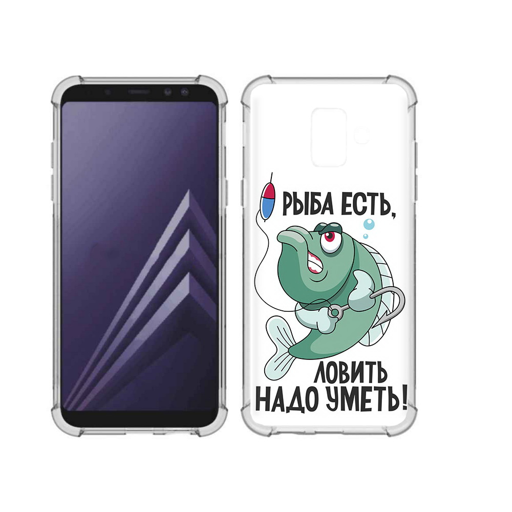 

Чехол MyPads Tocco для Samsung Galaxy A6 (2018) Рыба есть ,ловить надо уметь, Прозрачный, Tocco