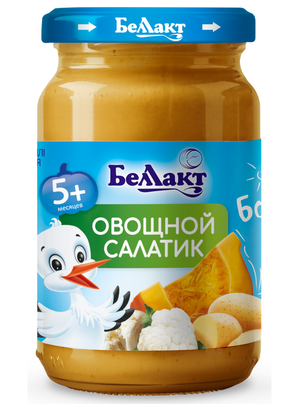 

Пюре овощное Беллакт салатик из цветной капусты, картофеля и тыквы, 170г, 5м+ (18 шт), Овощной салатик из цветной капусты, картофеля и тыквы