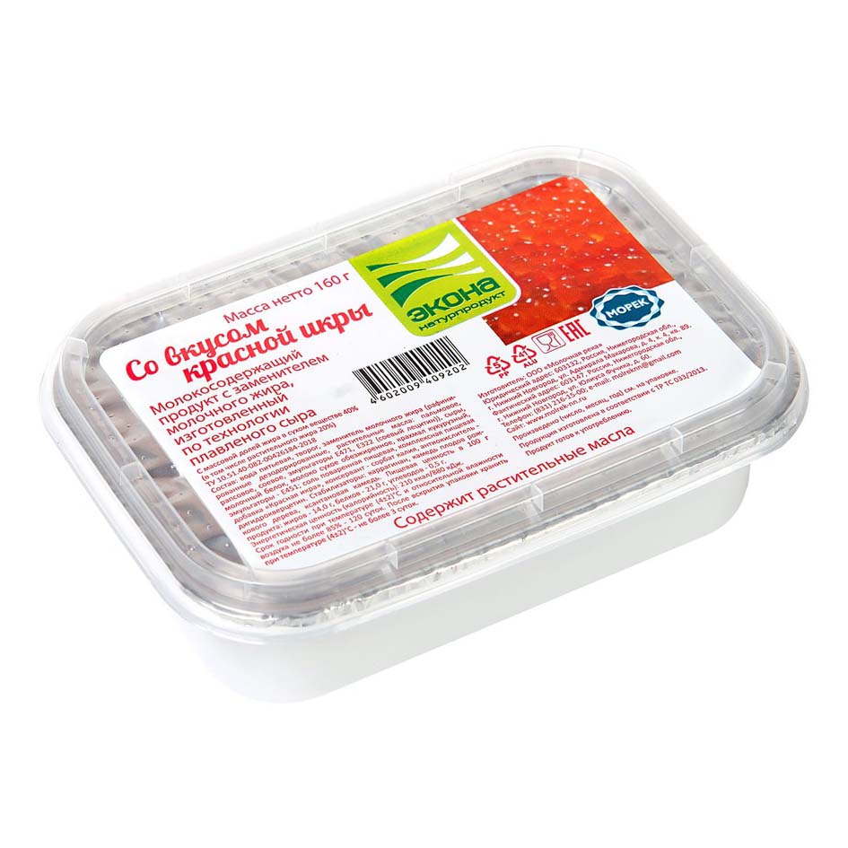 

Плавленый продукт Морек со вкусом красной икры 160 г