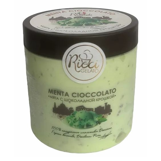 Мороженое молочное Ricci Gelato Menta cioccolato мята с шоколадной крошкой БЗМЖ 500 мл