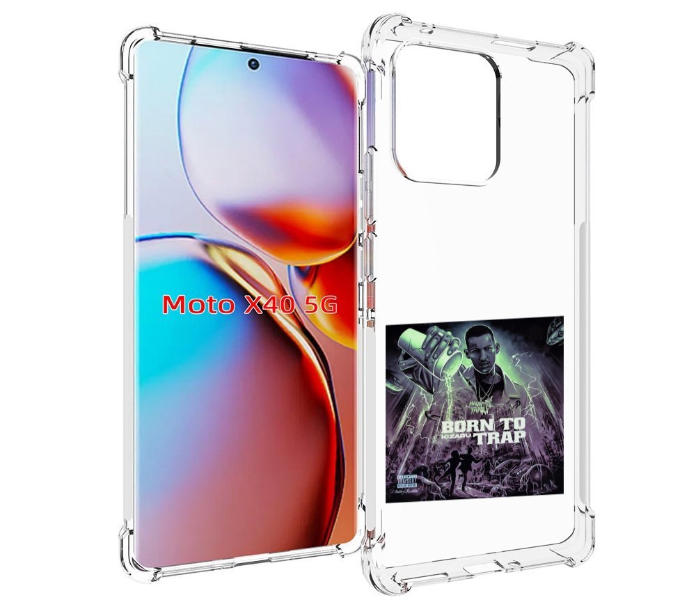 

Чехол MyPads Born to Trap Kizaru для Motorola Moto X40, Прозрачный, Tocco
