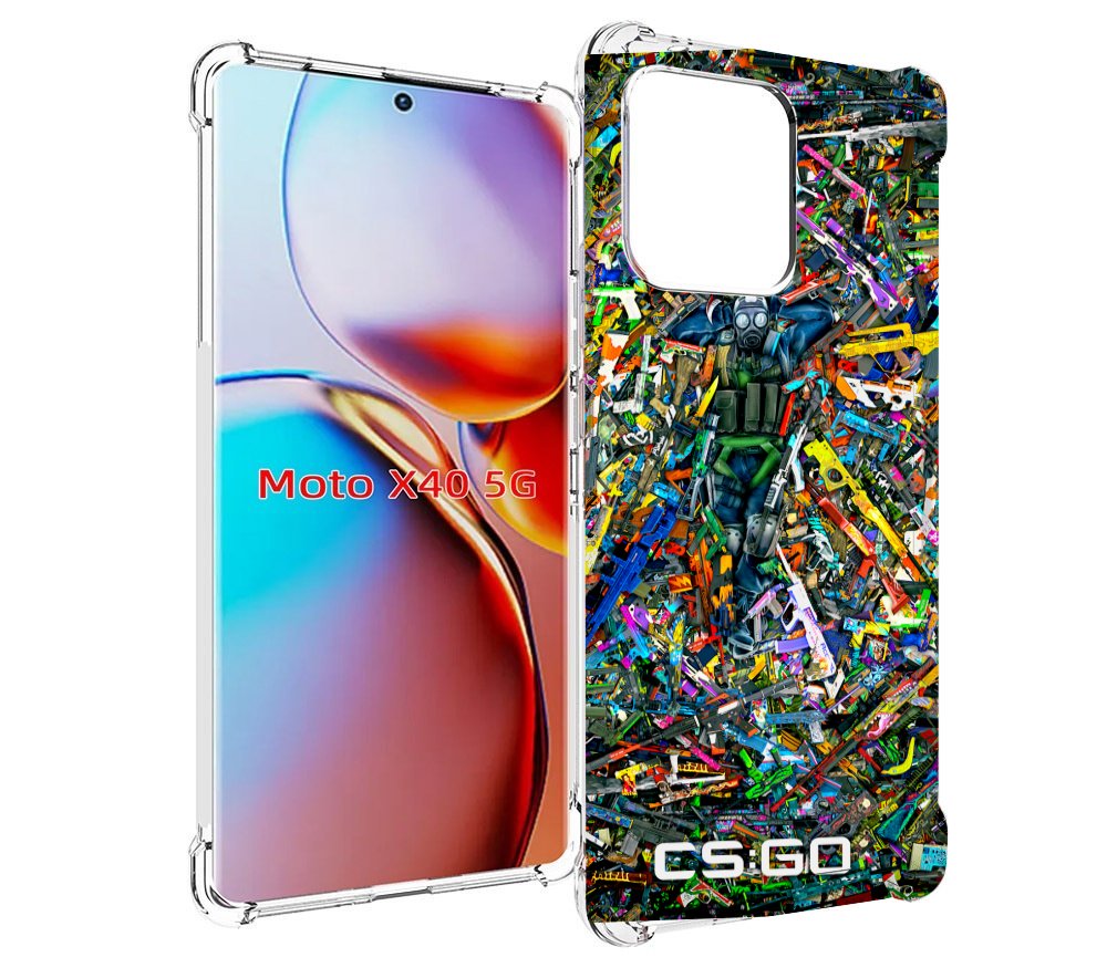 

Чехол MyPads CS GO guns skins мужской для Motorola Moto X40, Прозрачный, Tocco