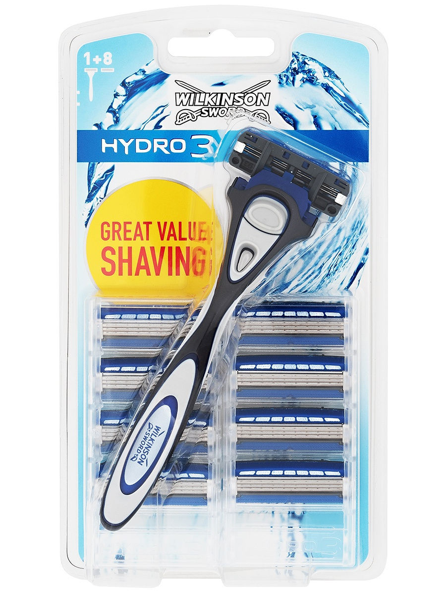 фото Бритвенный набор, станок c 9-ю сменными кассетами wilkinson sword schick hydro3