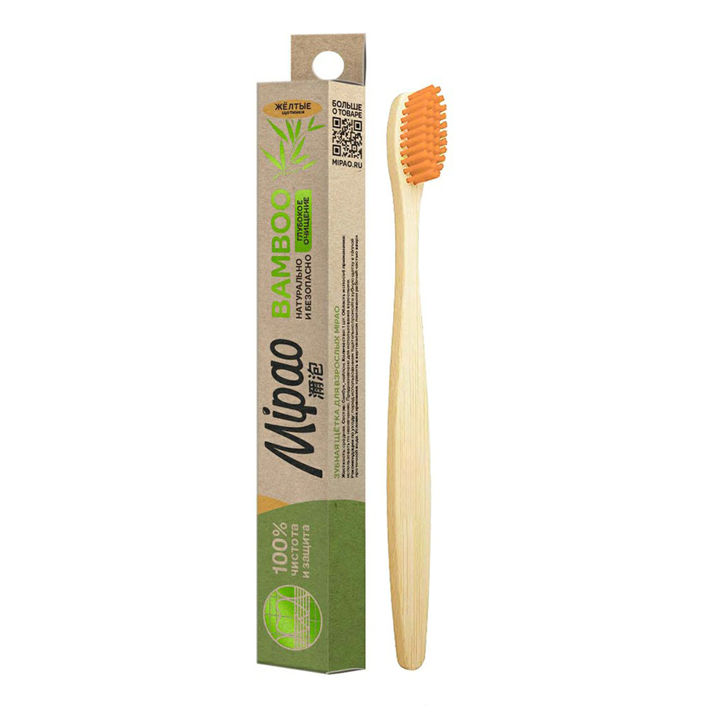 Зубная щетка Mipao бамбуковая в ассортименте (модель по наличию) жевательная игрушка для собак v i pet мяч для массажа игольчатый в ассортименте 5 5 см