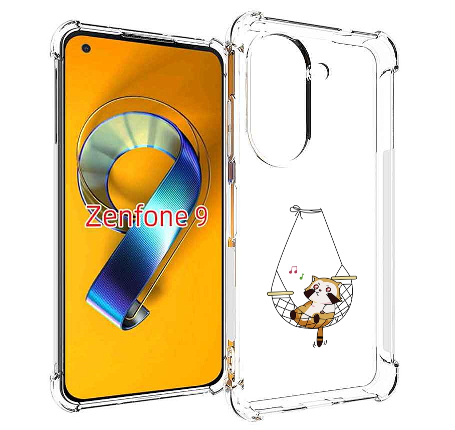 

Чехол MyPads енот-на-гамаке для Asus Zenfone 9 (AI2202), Прозрачный, Tocco