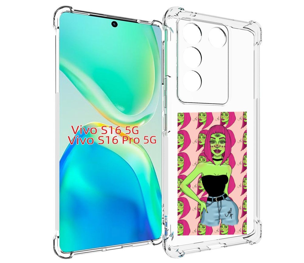 

Чехол MyPads зеленая-девушка-с-глазом женский для Vivo S16 5G/S16 Pro 5G/V27/V27 Pro, Tocco