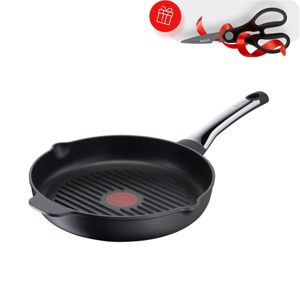 фото Круглая сковорода tefal гриль 26 + ножницы tefal k1564174