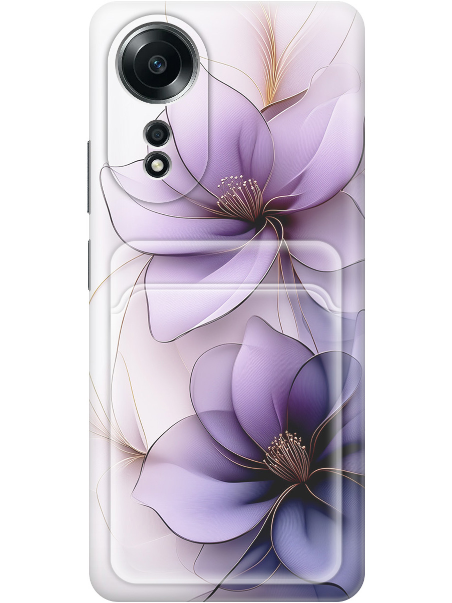 

Силиконовый чехол на Oppo A58 4G с принтом "Сиреневые цветы" с карманом для карты, Белый;прозрачный;серый;фиолетовый, 782629421