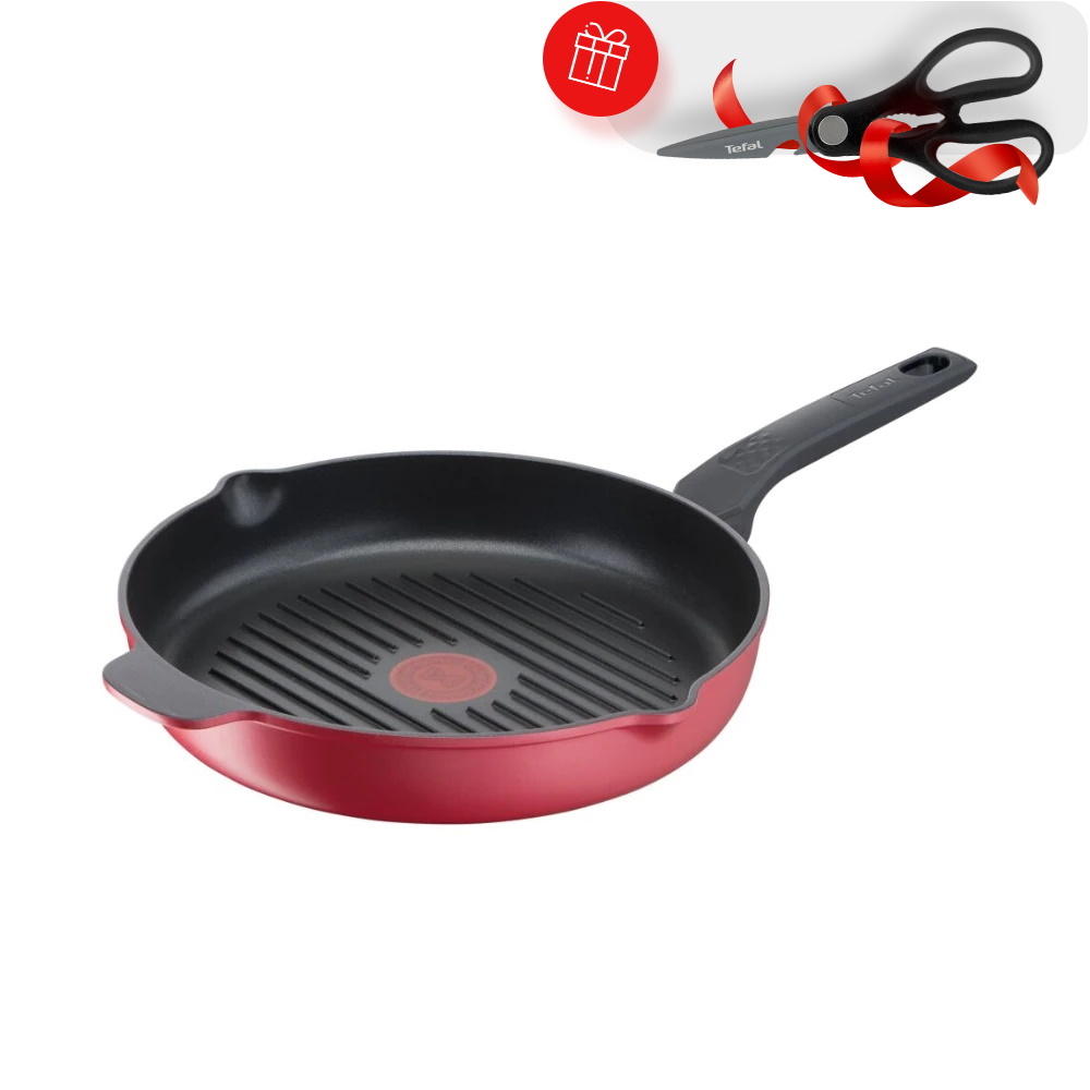 

Сковорода для гриля Tefal 26 см красный E2374074+K1564174