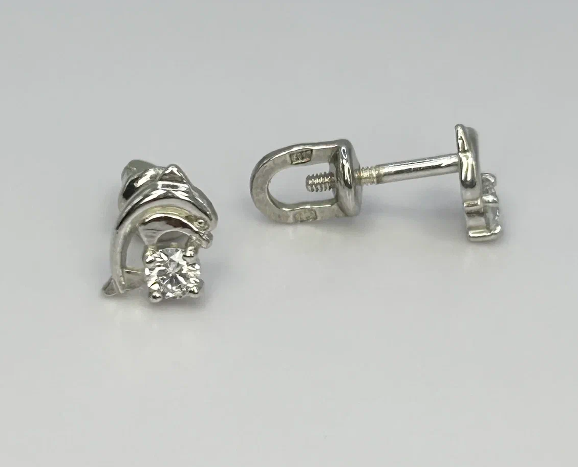 

Серьги пусеты из серебра Argentum Z2-10970, фианит, Z2-10970