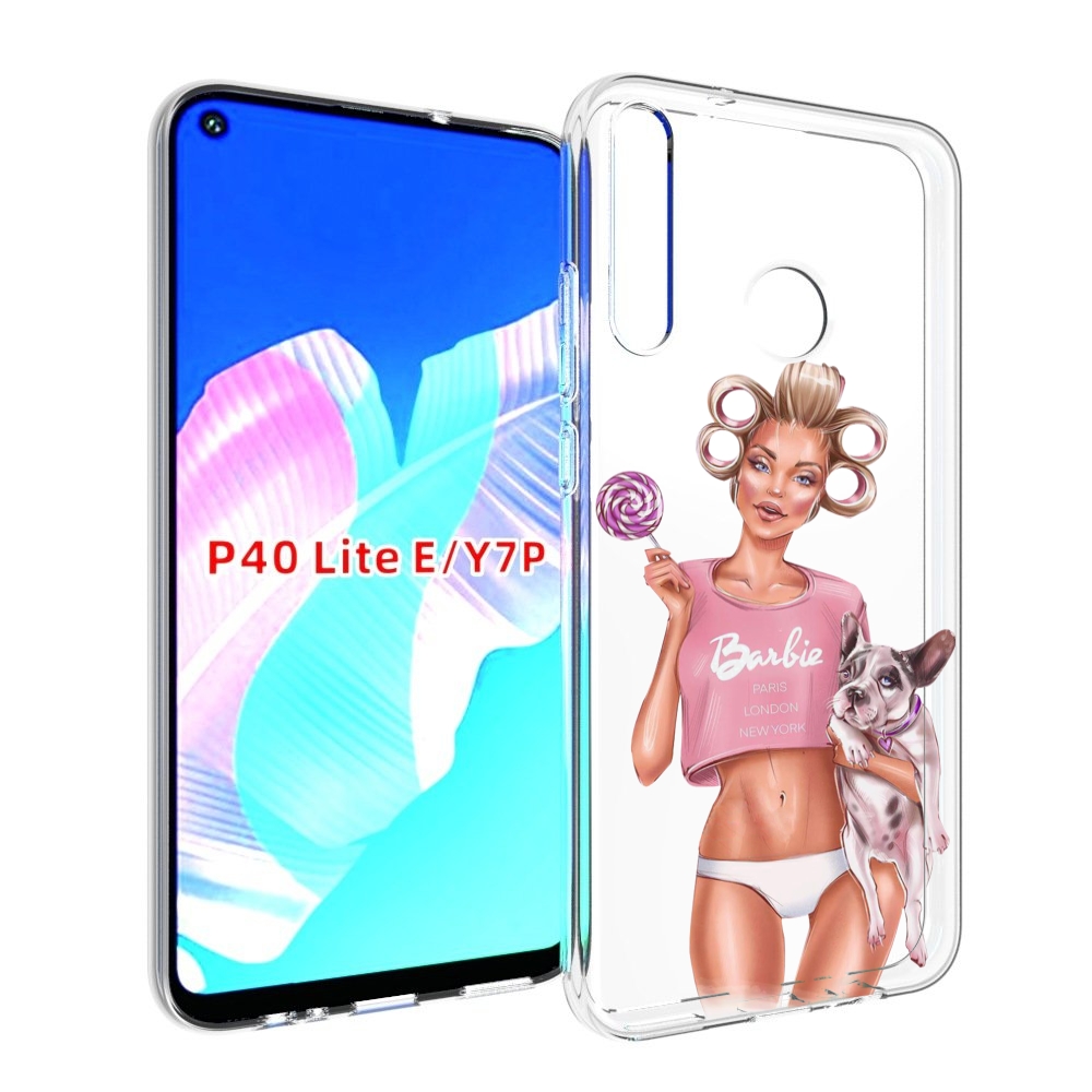 

Чехол бампер MyPads Барби-с-собачкой женский для Huawei P40 Lite, Прозрачный, Tocco