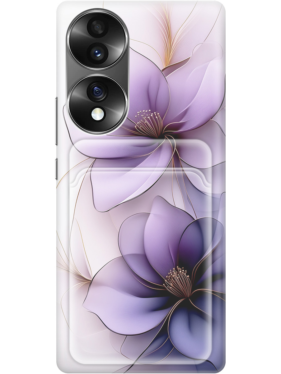 

Силиконовый чехол на Honor 70 с принтом "Сиреневые цветы" с карманом для карты, Белый;прозрачный;серый;фиолетовый, 740189221
