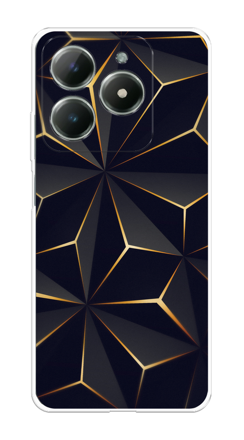 

Чехол на Realme C61 4G (Global) "Черные полигоны", Золотистый;черный, 2518050-1