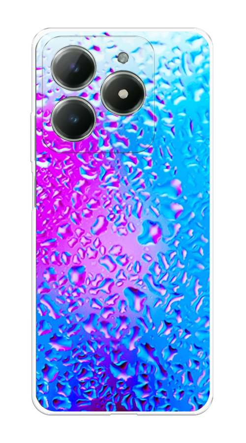 

Чехол на Realme C61 4G (Global) "Капли на стекле", Бирюзовый;розовый, 2518050-1