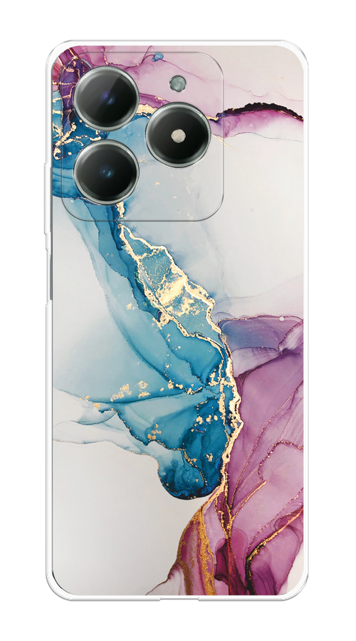 

Чехол на Realme C61 4G (Global) "Розовые разводы рисунок", Синий;розовый;золотистый, 2518050-1