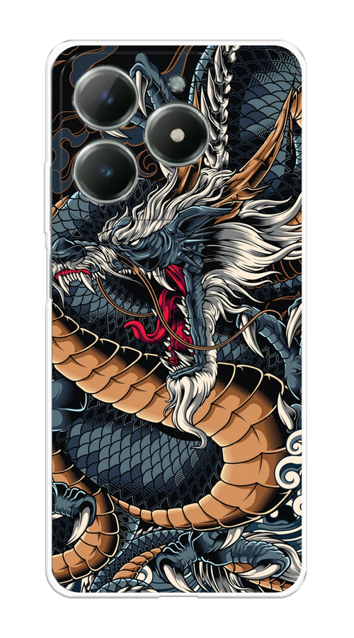 

Чехол на Realme C61 4G (Global) "Japanese Dragon", Коричневый;черный;синий, 2518050-1