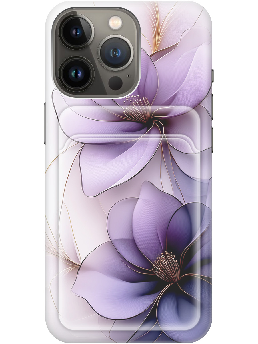 

Силиконовый чехол на Apple iPhone 14 Pro Max с принтом с карманом для карты 849952, Белый;прозрачный;серый;фиолетовый, 745400821
