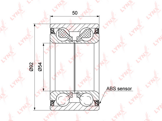

Подшипник Ступицы Передний С Abs, 50X54X92 Lynxauto Wb1423