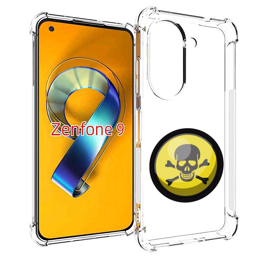Чехол MyPads желтый-череп для Asus Zenfone 9 (AI2202)