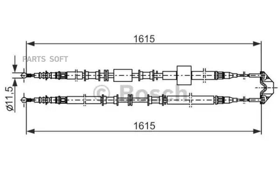 

Трос Стояночного Тормоза Opel Meriva 03-10 Bosch 1987477935