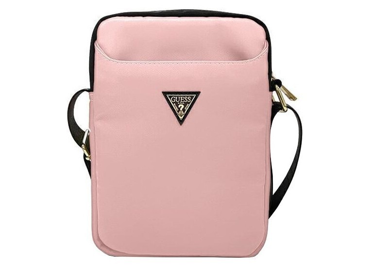 фото Чехол guess nylon tablet bag with triangle metal logo для планшетов 10", розовый cg mobile