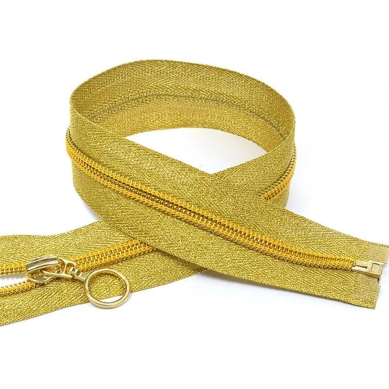 

Молния MaxZipper спираль разъёмная 85см декор тесьма золото, Золотистый, Спираль Т5