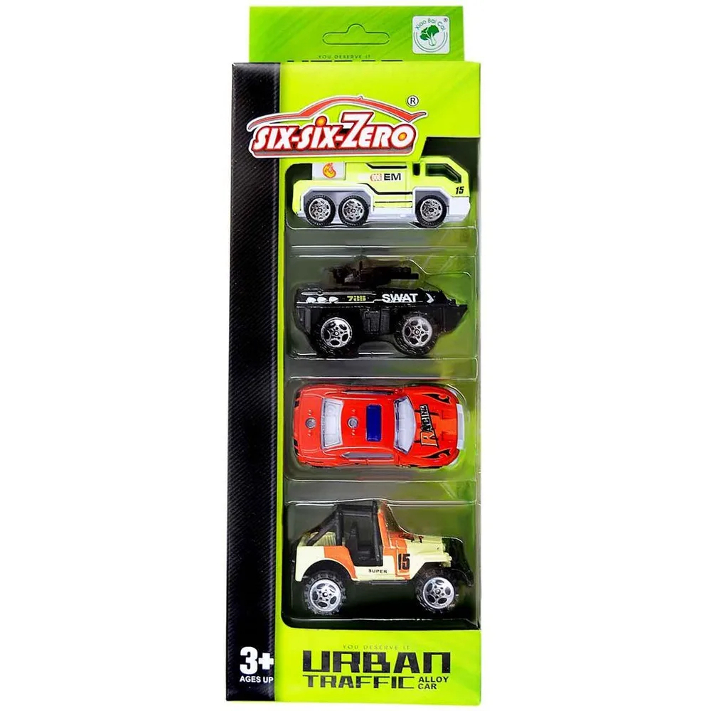 Набор Six-six-Zero из 4 машинок Die-Cast, 660-A131