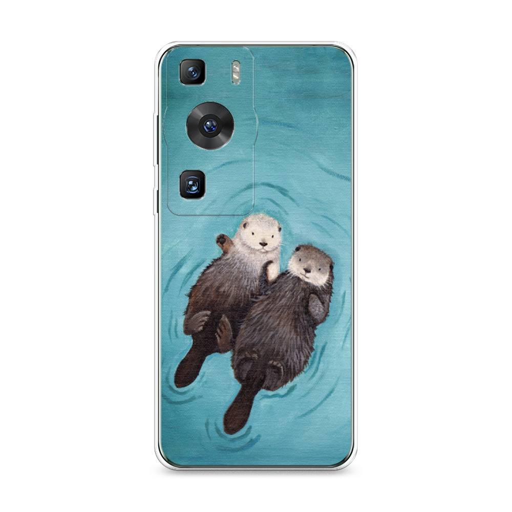 

Силиконовый чехол "Парочка бобров" на Huawei P60, Прозрачный;голубой;серый