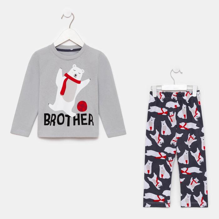 

Пижама детская KAFTAN П00000560, синий, серый, 110, Family look: Polar Bear