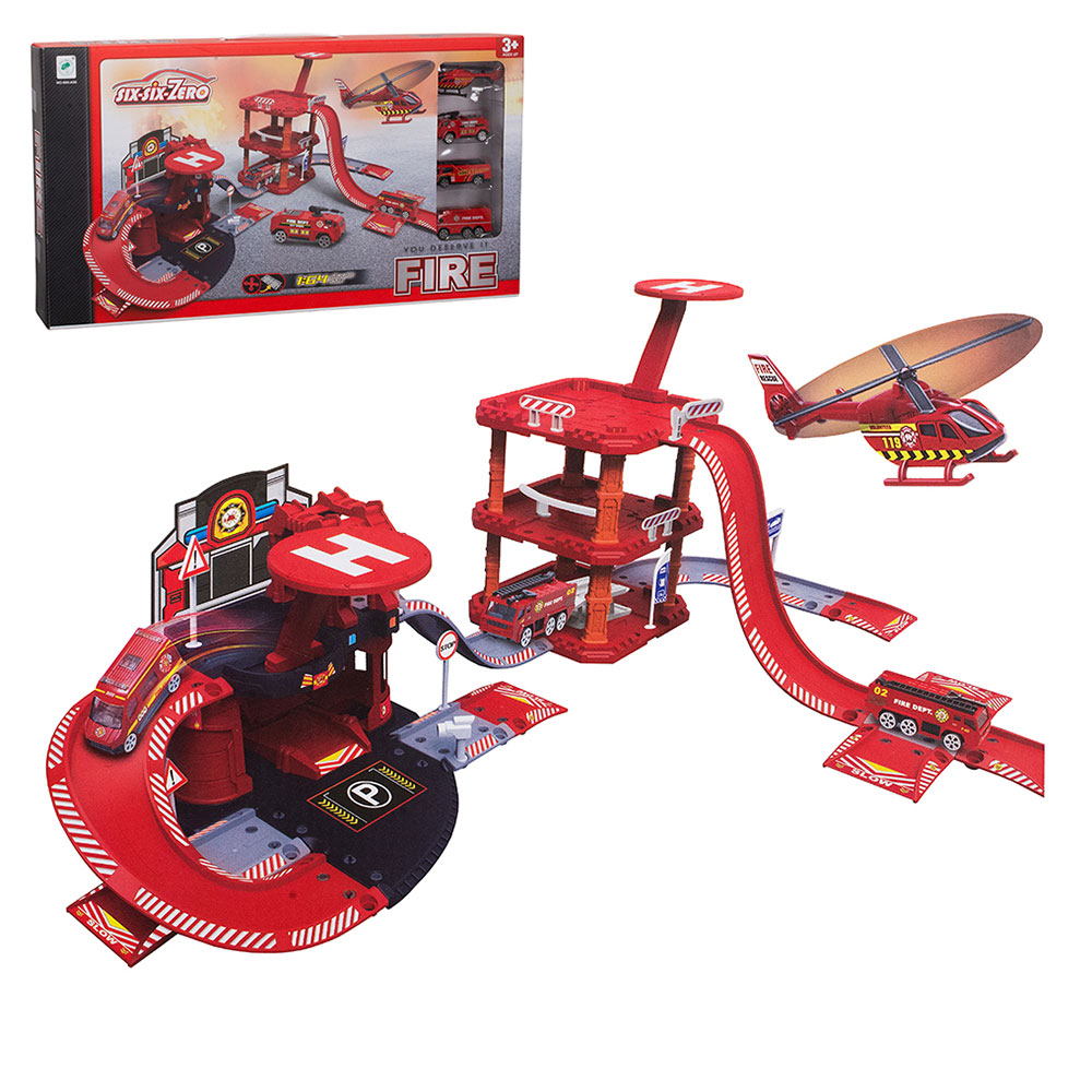 Набор Guangdong Huanger Baby Products парковка с 3 машинами, самолетом, 660-A96