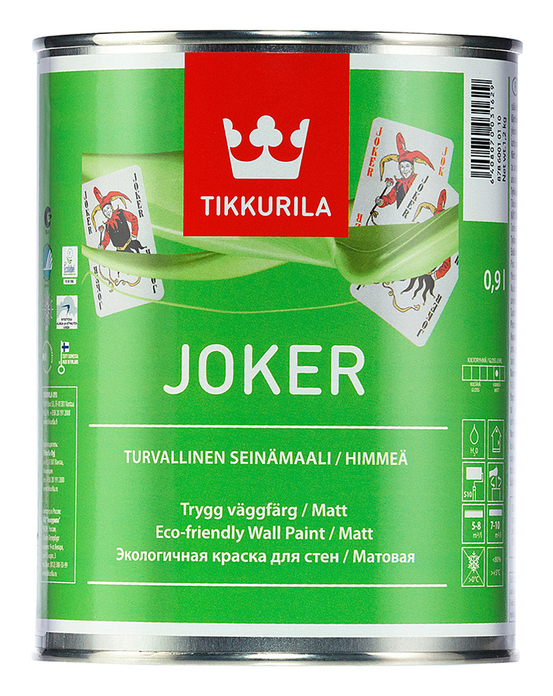 Краска Tikkurila Joker, база C, 0,9 л подпятник к системе joker m10 регулируемый хром 4 шт