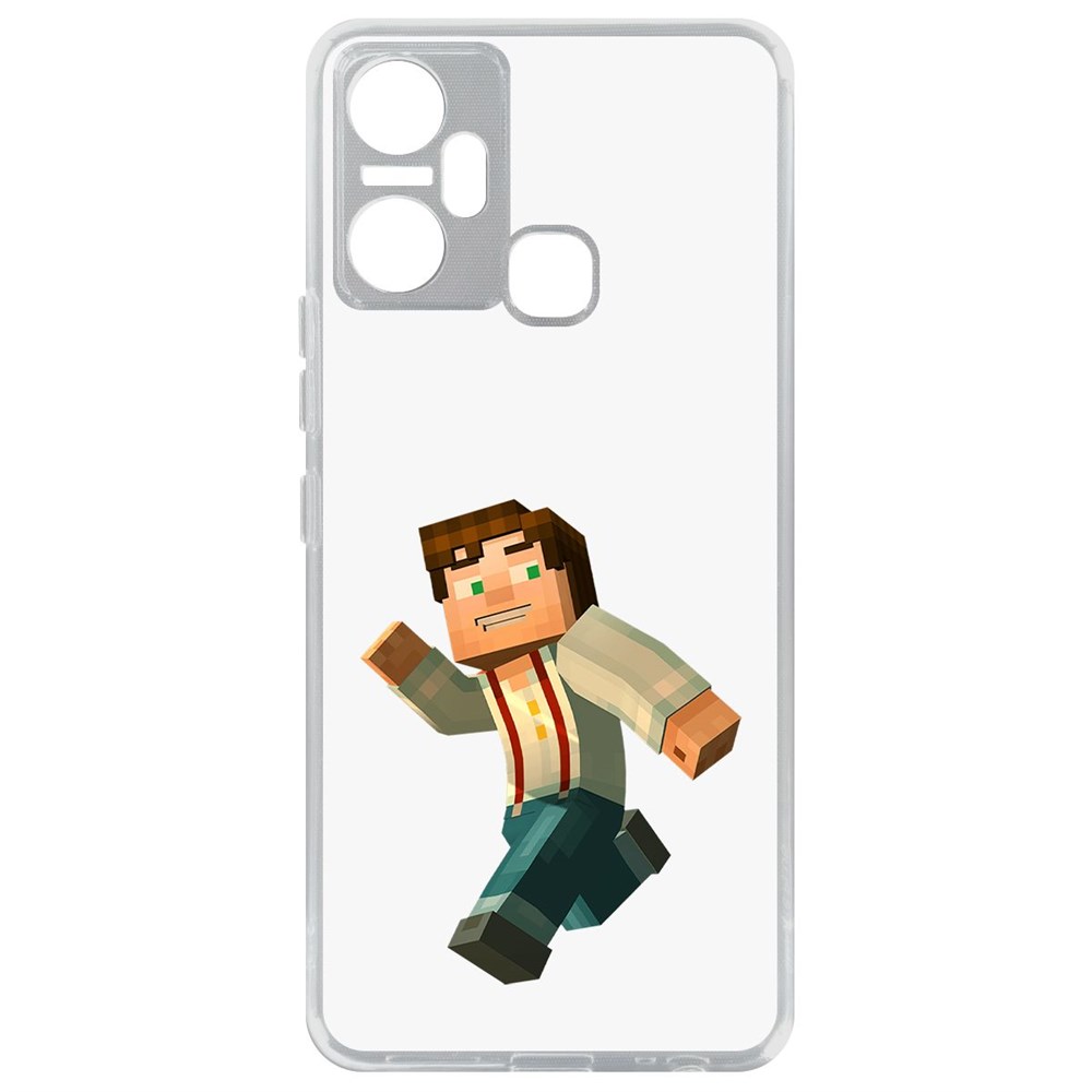 

Чехол-накладка Кейс Minecraft-Джесси для Infinix Smart 6 Plus, Прозрачный