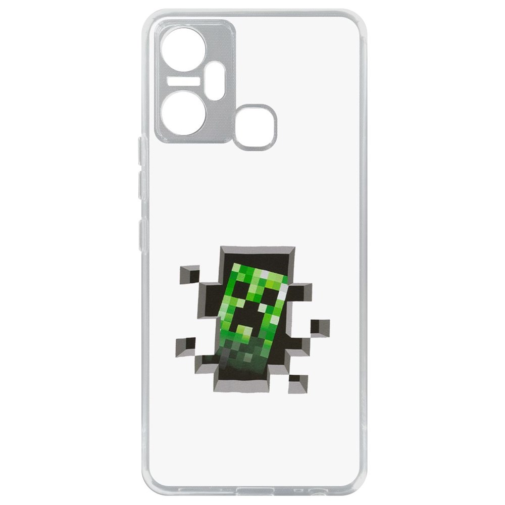 Чехол-накладка Кейс Minecraft-Крипер для Infinix Smart 6 Plus