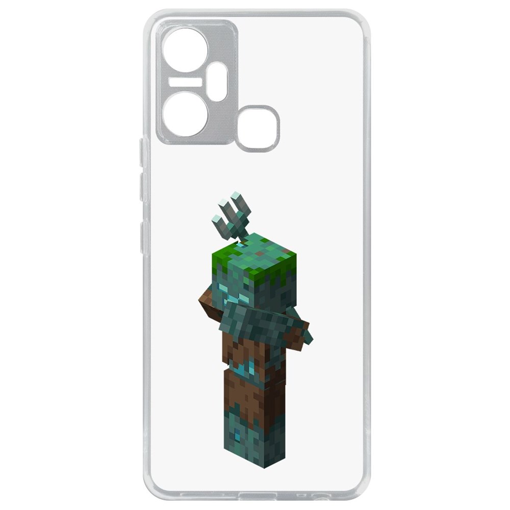 

Чехол-накладка Кейс Minecraft-Утопленник для Infinix Smart 6 Plus, Прозрачный